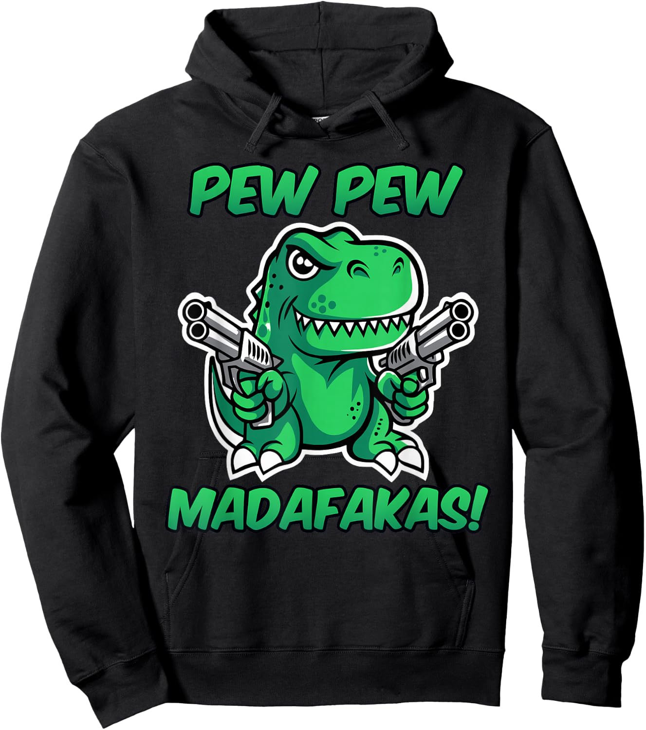 Funny T-Rex with Weapons Hoodie - Hoodie | Black