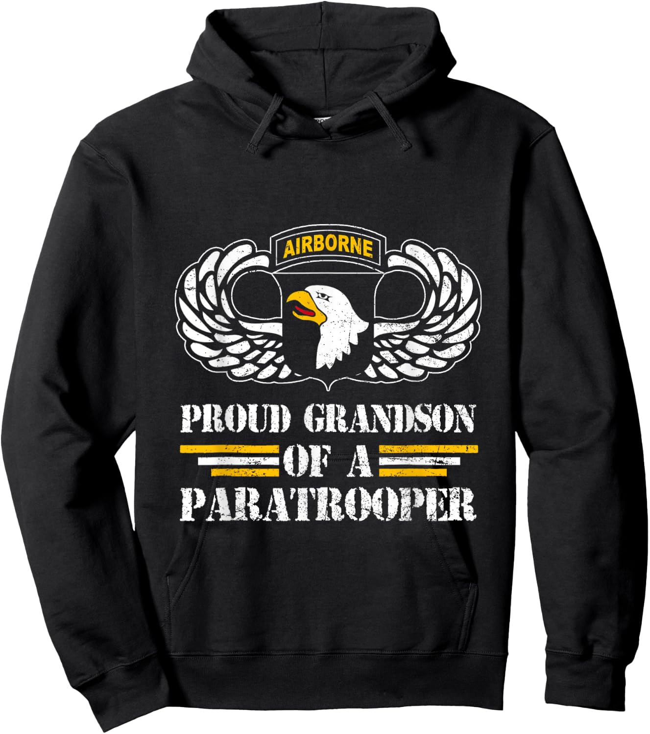 Proud Grandson Of 101st Airborne Division US Veteran , Small Hoodie - Hoodie | Black