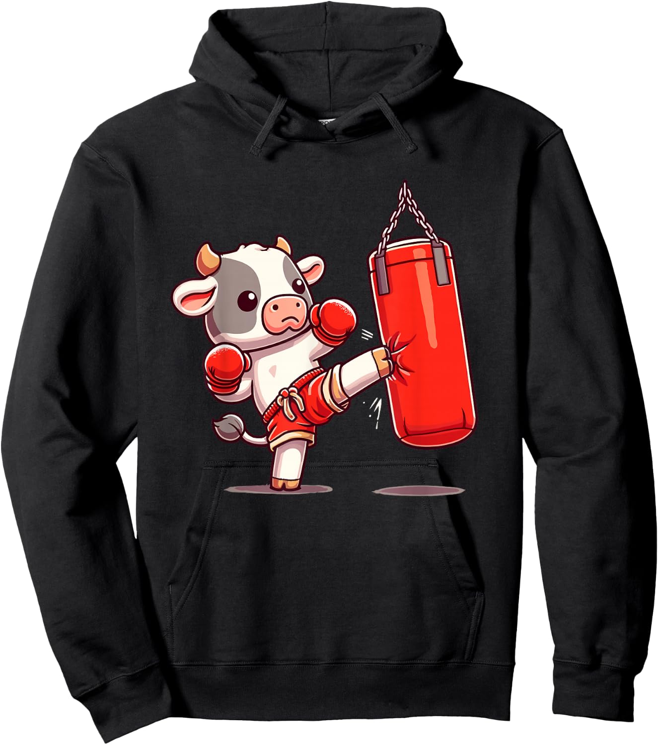 Muay Thai | Thai Boxing For Kids, Muay Thai Cow & Kickboxing Hoodie - Hoodie | Black