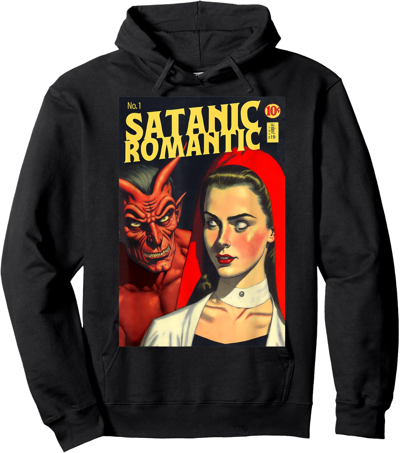 Satanic Romantic Satan Romance Novel Book Cover Hoodie - Hoodie | Black