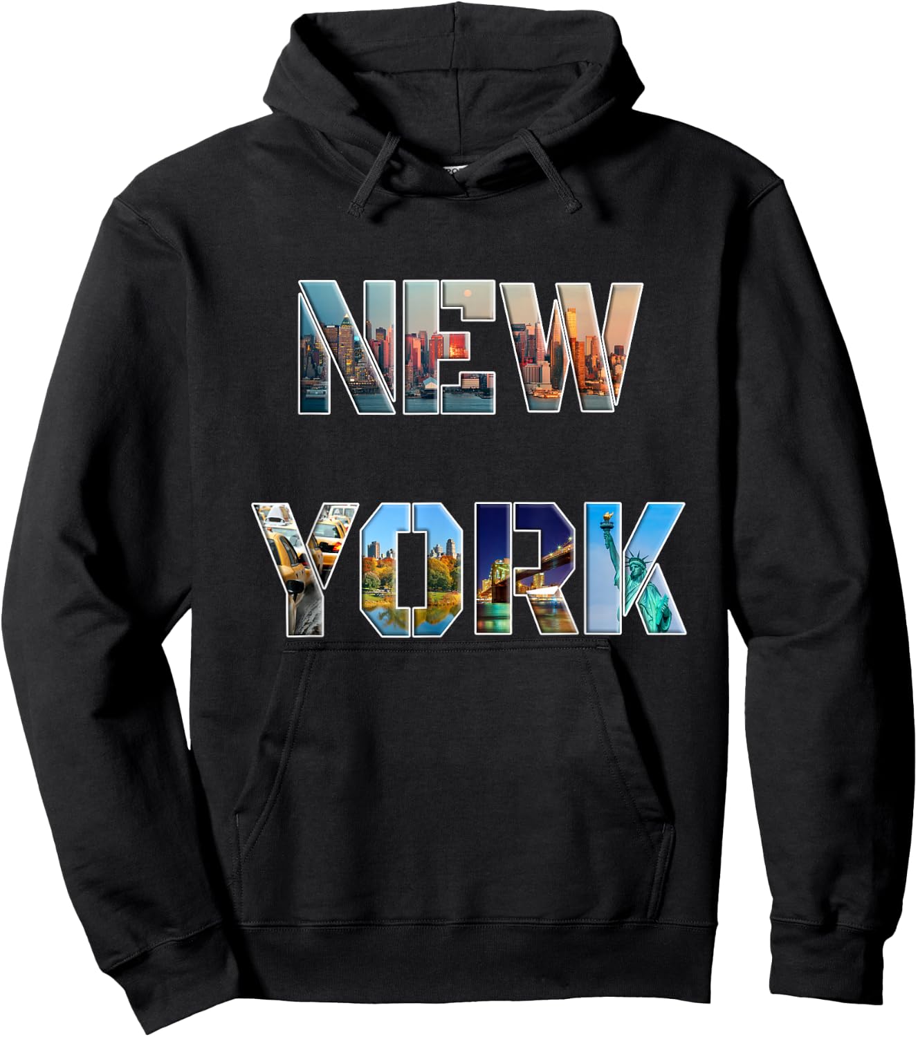 New York Modern Police Letter Images , Black, S Hoodie - Hoodie | Black