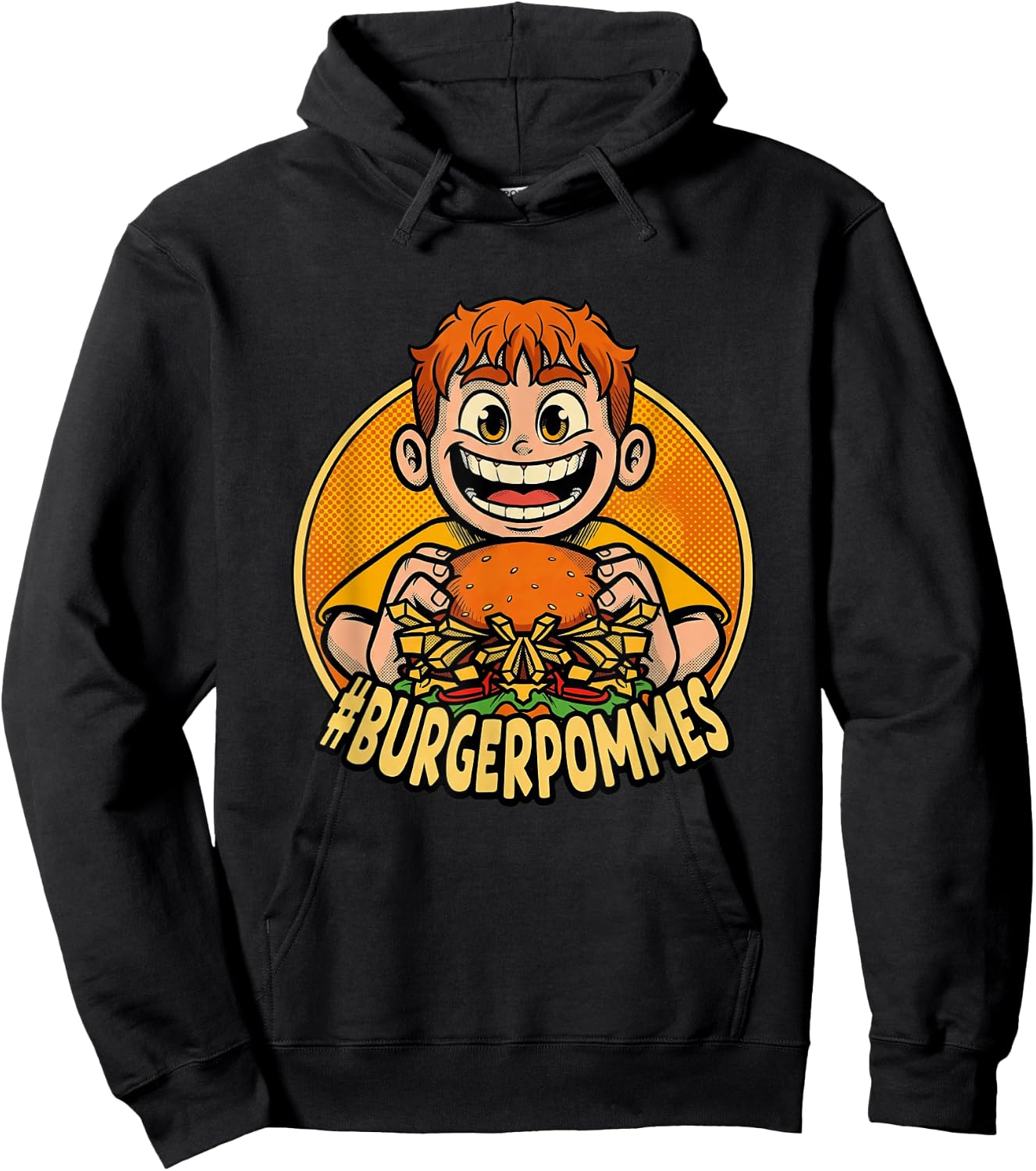 Burger.Pommes Comic Stil Fast Food Snack Hoodie - Hoodie | Black
