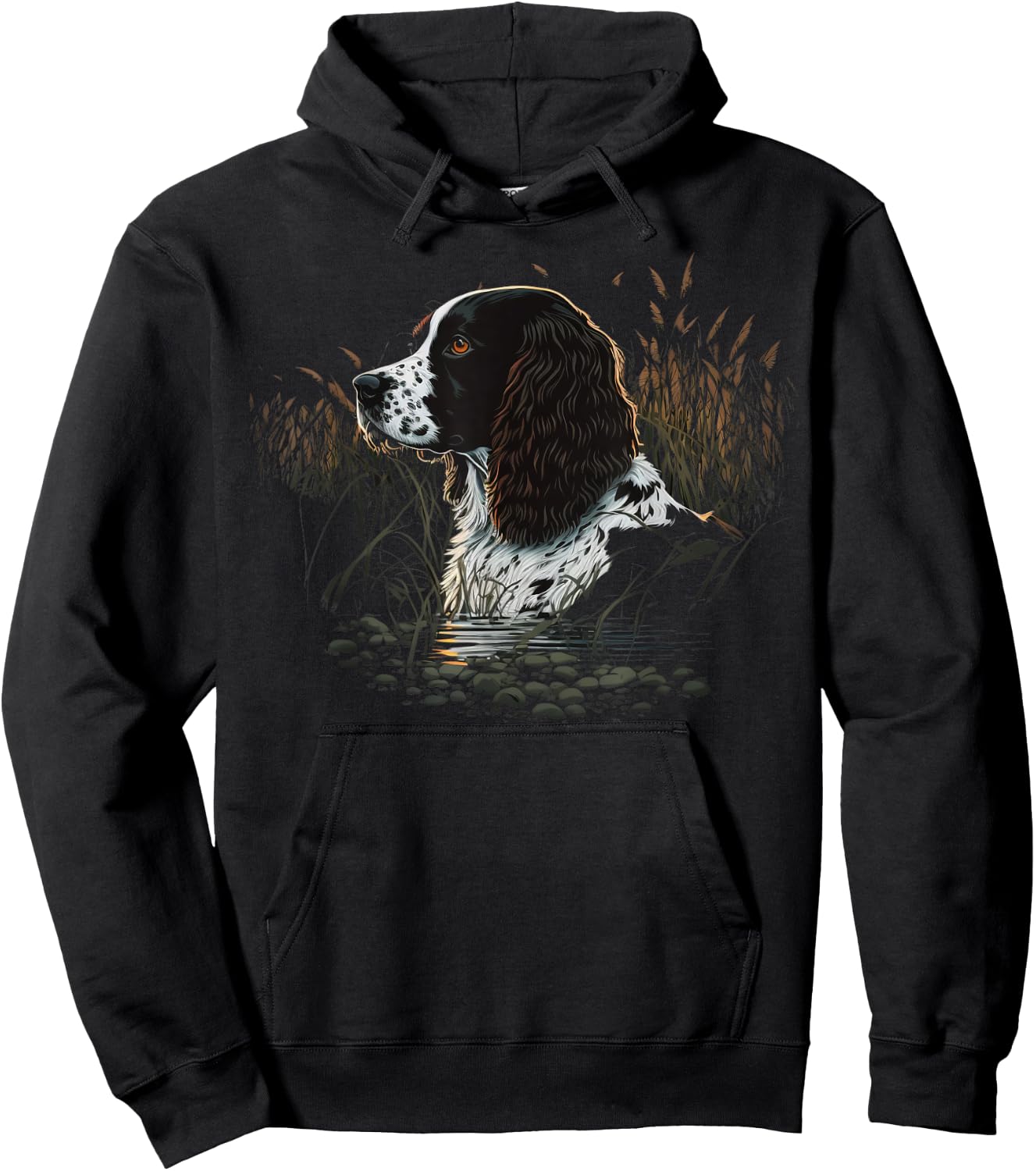 Spaniel Hunter on English Springer Spaniel Game Hunting Hoodie - Hoodie | Black
