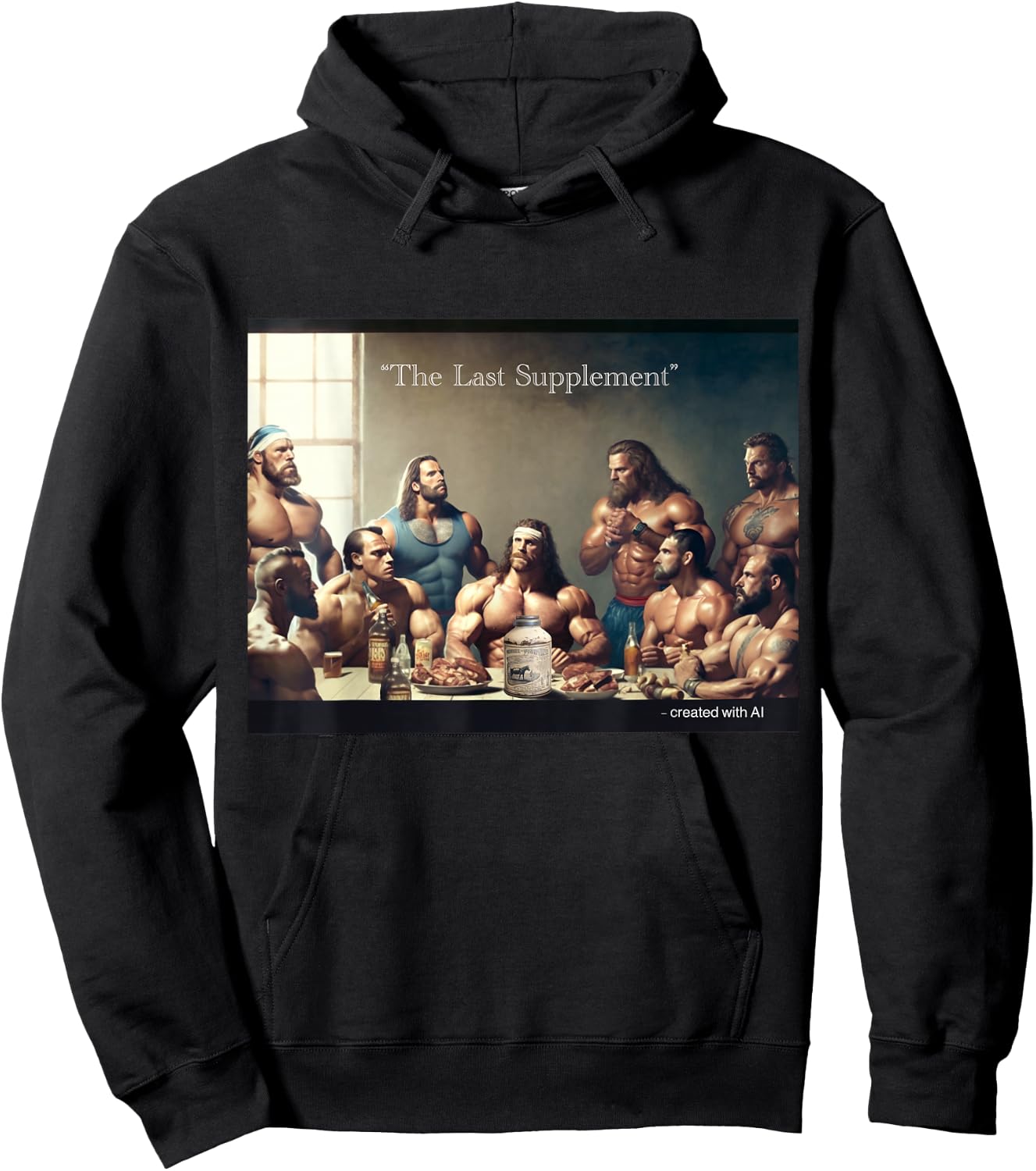 The Last Supplement Funny Bodybuilding Design , black Hoodie - Hoodie | Black