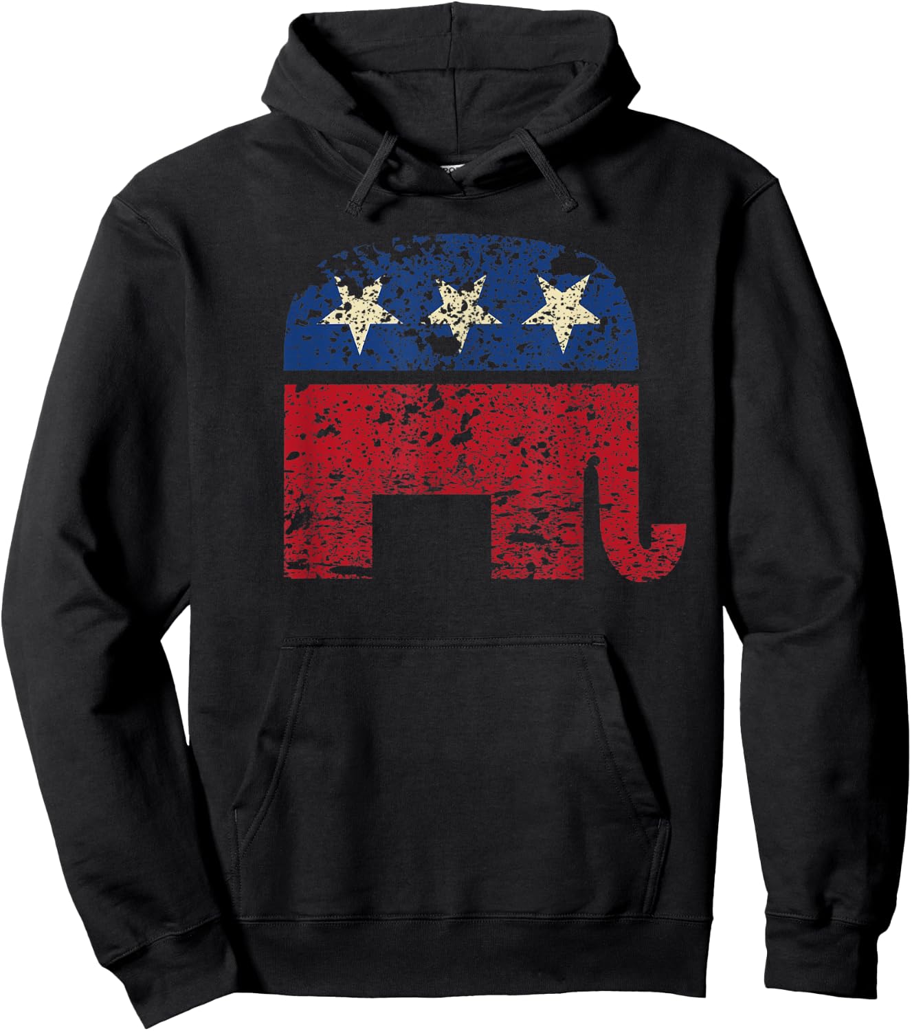 Trump Vintage Retro trump flags USA Flag Republican Elephant Kids Men Hoodie - Hoodie | Black