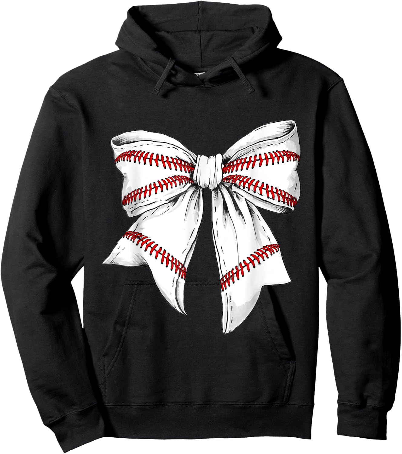 Baseball Mom Coquette Bow For Gameday Hoodie - Hoodie | Black