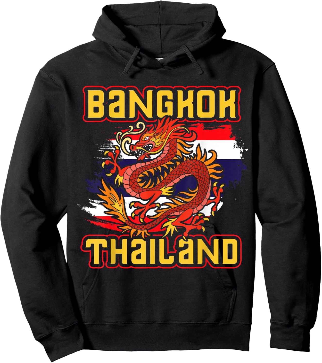 Bangkok Thai Flag Asia Dragon Thailand Hoodie - Hoodie | Black