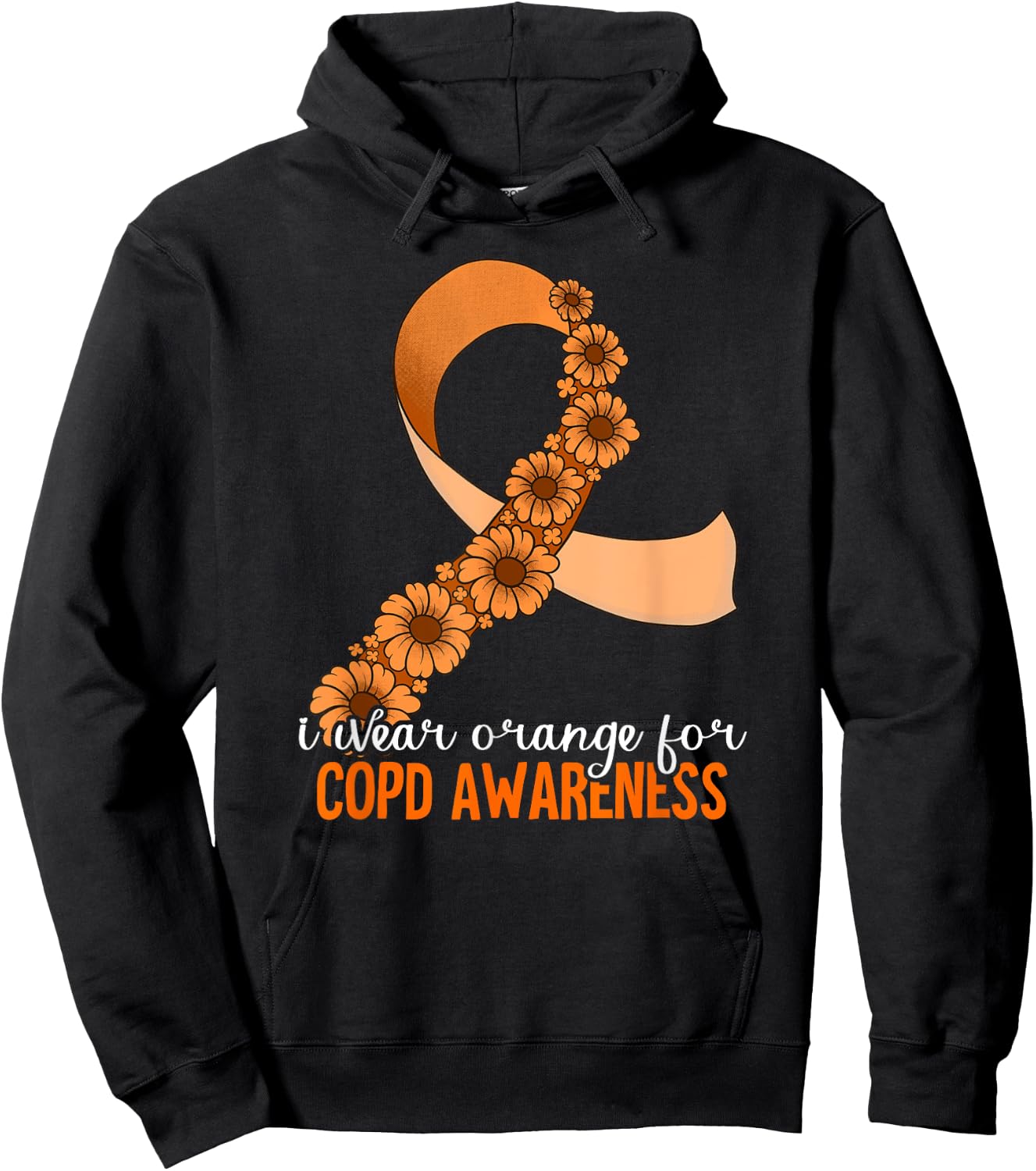 Chronic Obstructive Pulmonary Disease COPD Awareness - -Adults - Black - Small - Short Sleeve - Classic Fit - Cotton, Polyester - COPD Awareness Design Hoodie - Hoodie | Black
