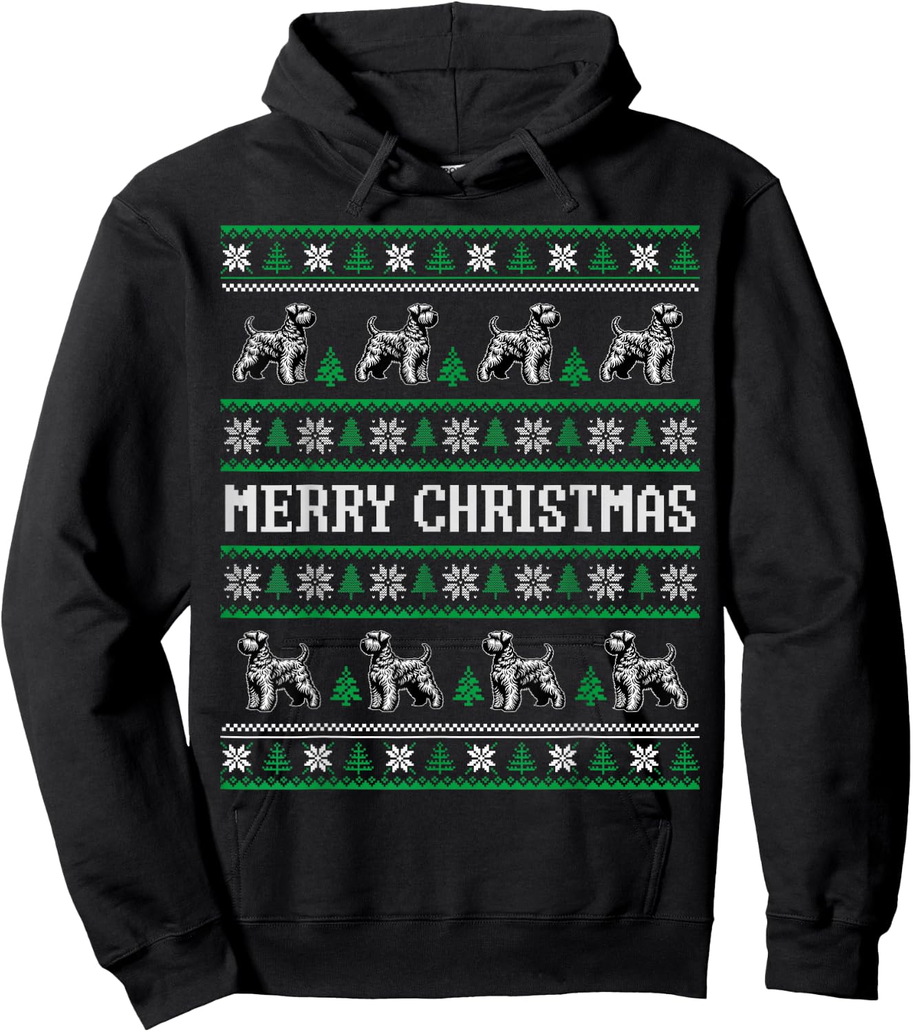 Ugly Sweater Wheaten Terrier Dog Christmas Dog Lover Xmas Women Kids Hoodie - Hoodie | Black