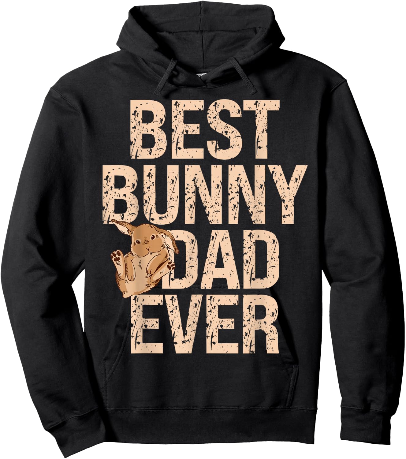 Best Bunny Dad Ever Rabbit Lover Bunny Whisperer Fathers Day Hoodie - Hoodie | Black