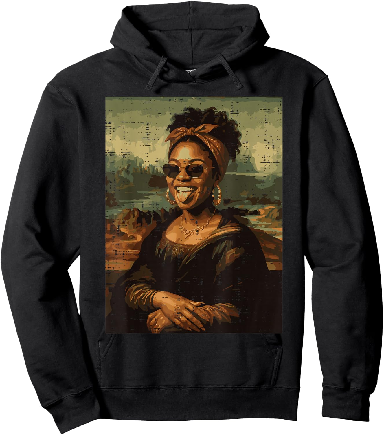 Afro Black Woman Mona Lisa Funny Meme African Women Men Kids Hoodie - Hoodie | Black