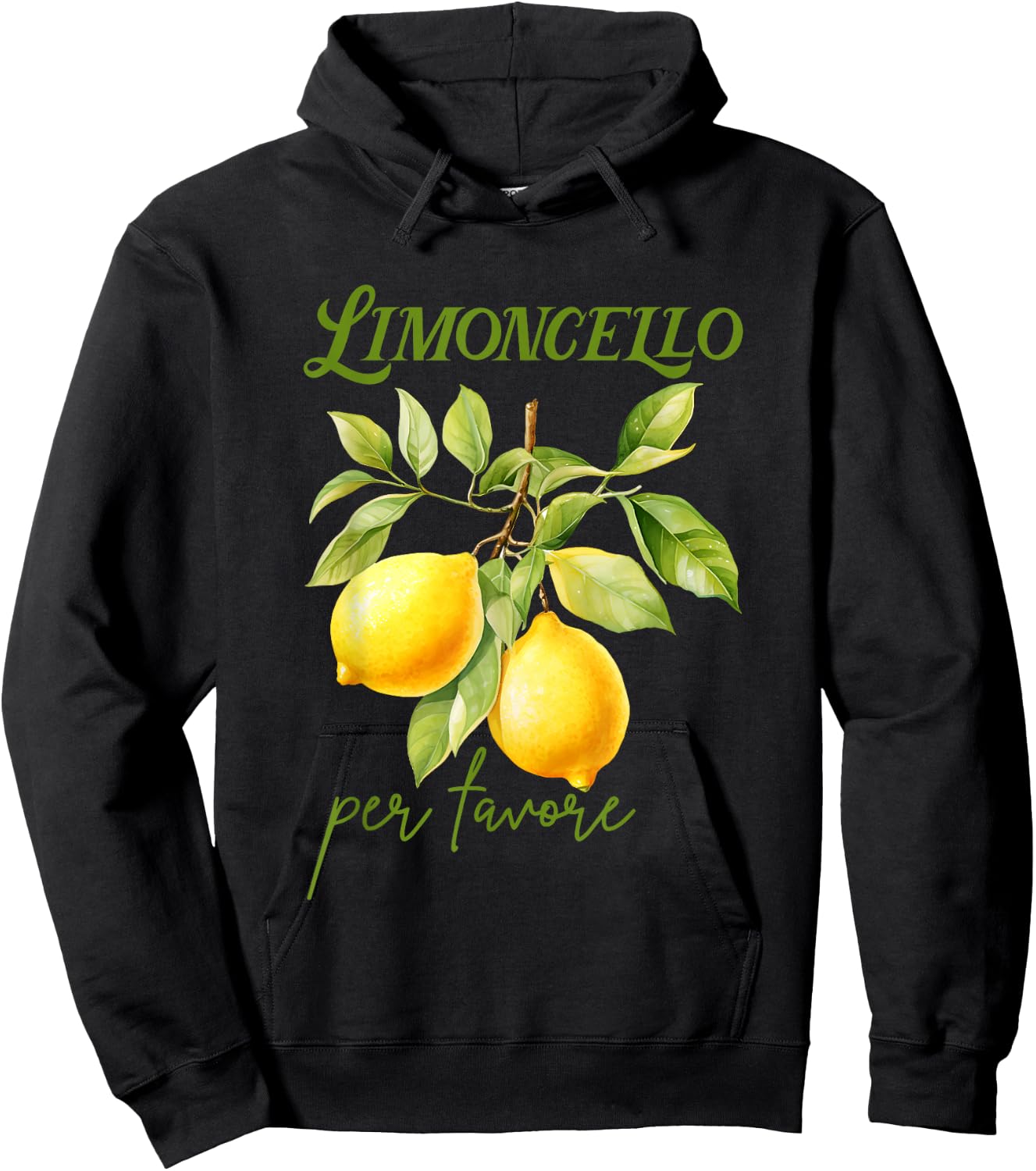 Limoncello Per Favore | Limoncello Lemon Liqueur , black Hoodie - Hoodie | Black