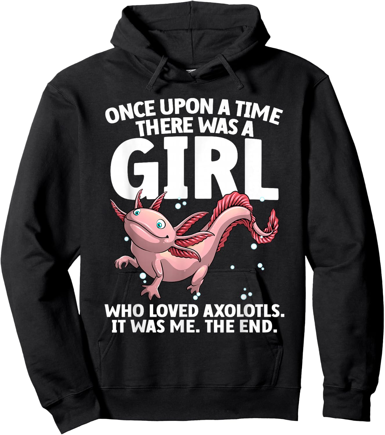 Cool Axolotl Art Girls Salamander Axolotl Lover Hoodie - Hoodie | Black