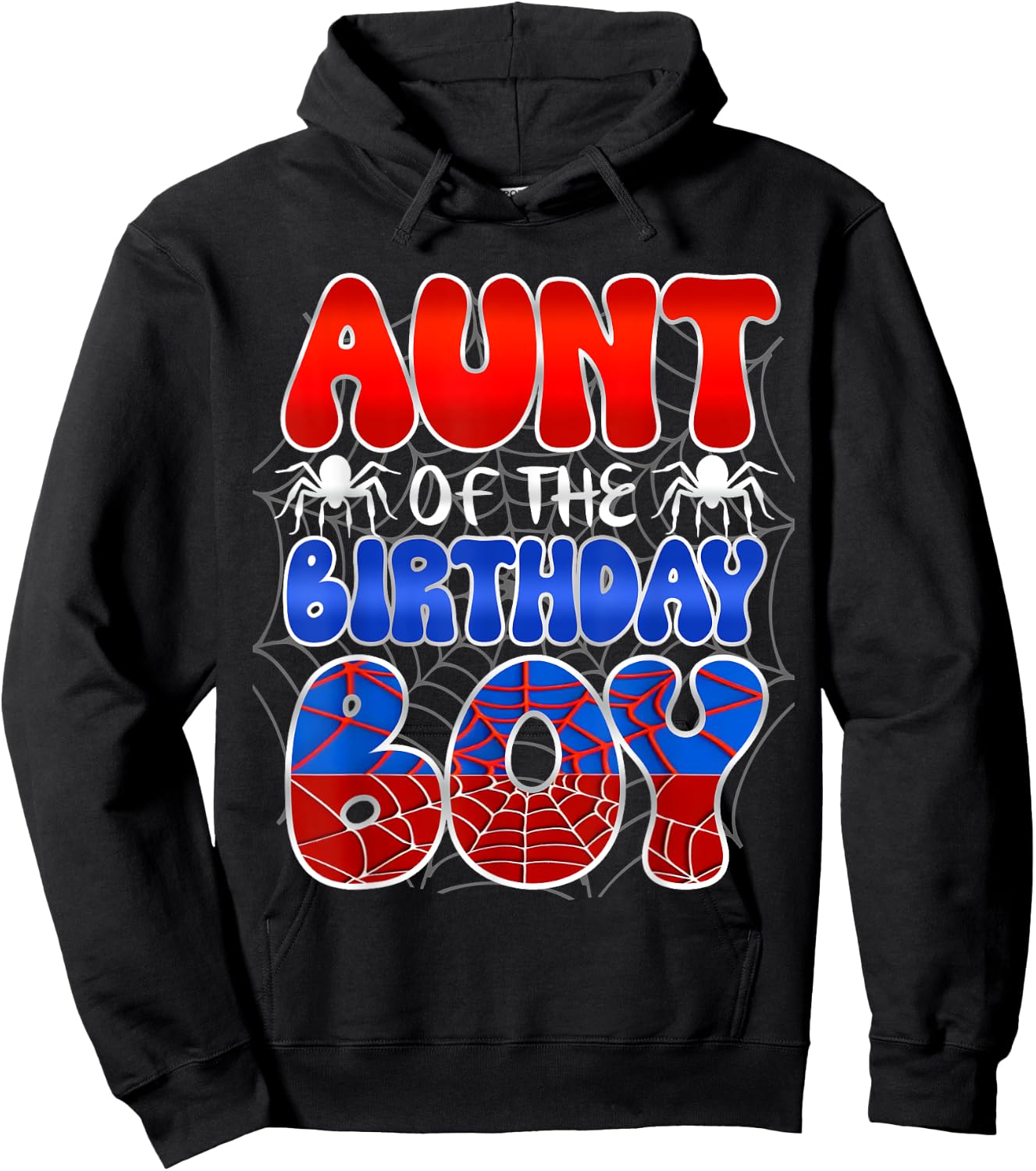 Aunt Of The Birthday Boy Spider Web Family Matching Hoodie - Hoodie | Black