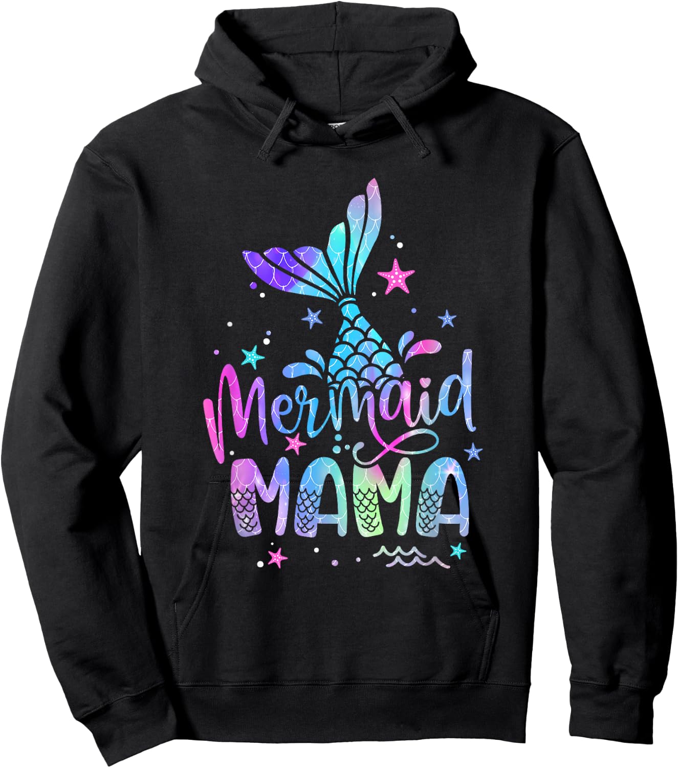 Mermaid Mama Women Family Matching 1st Birthday Hoodie - Hoodie | Black