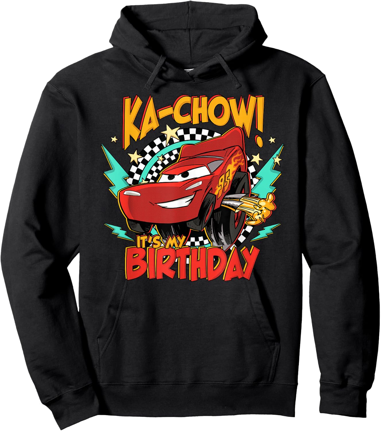 Disney Pixar Cars Birthday KaChow It's My Birthday Lightning Hoodie - Hoodie | Black