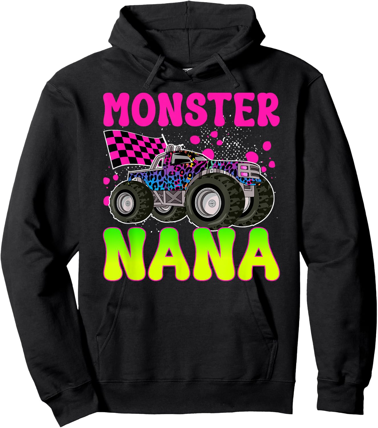 Monster Nana Proud Monster Truck Nana Grandma Hoodie - Hoodie | Black