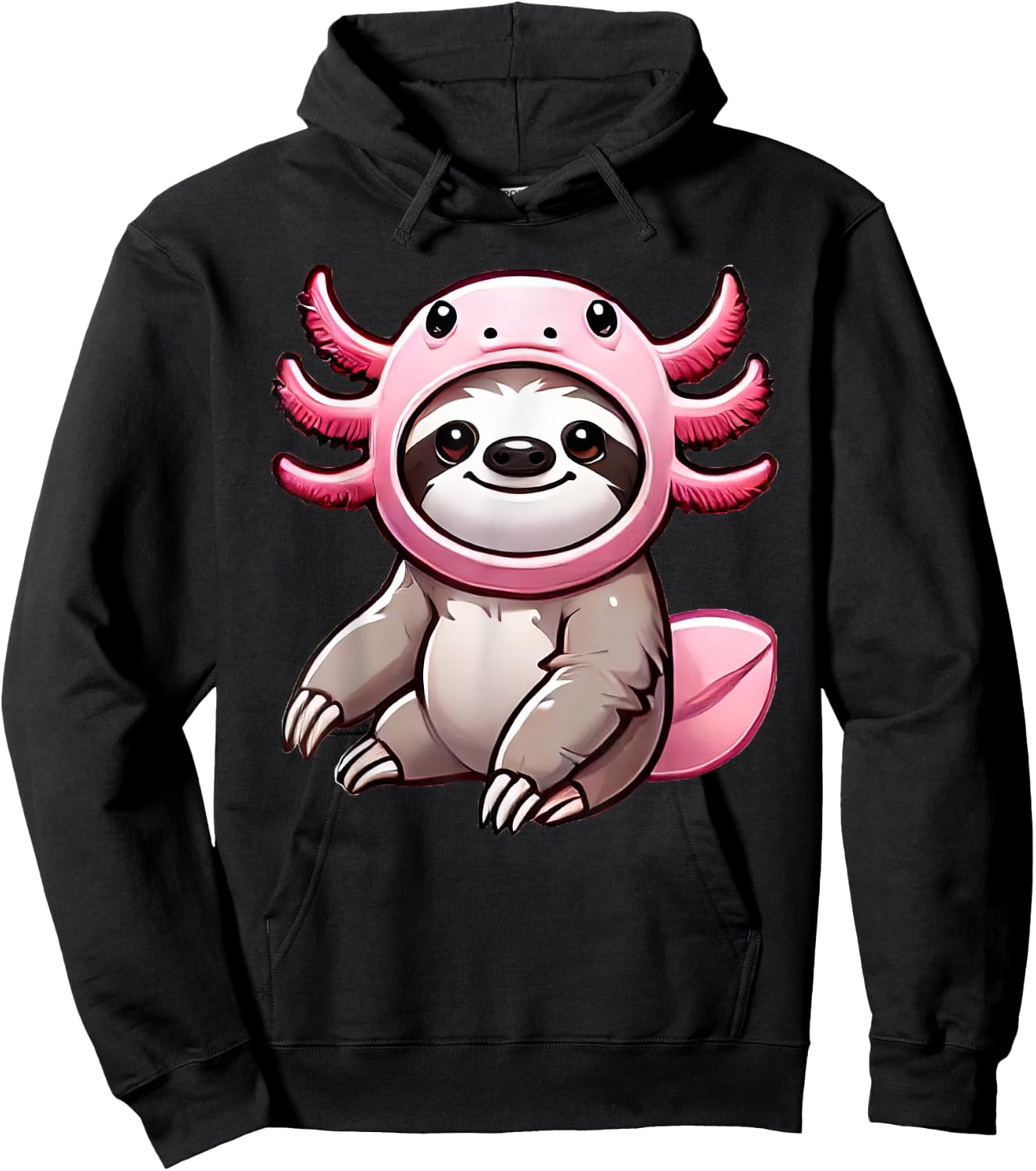Kawaii Sloth Axolotl Costume Hoodie - Hoodie | Black