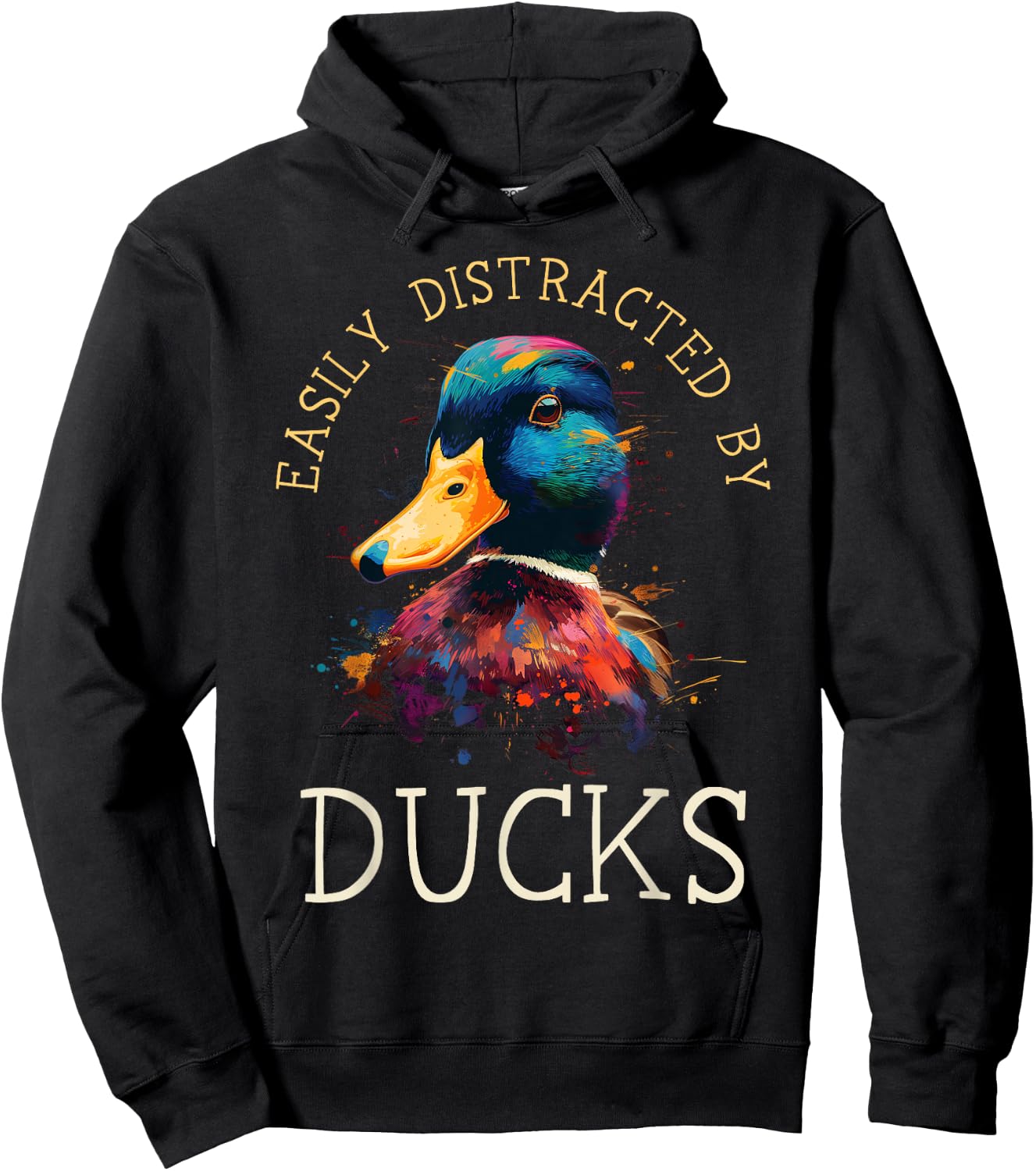 Duck Lover Funny Waterfowl Hunting Mallard Duck Hunter Hoodie - Hoodie | Black