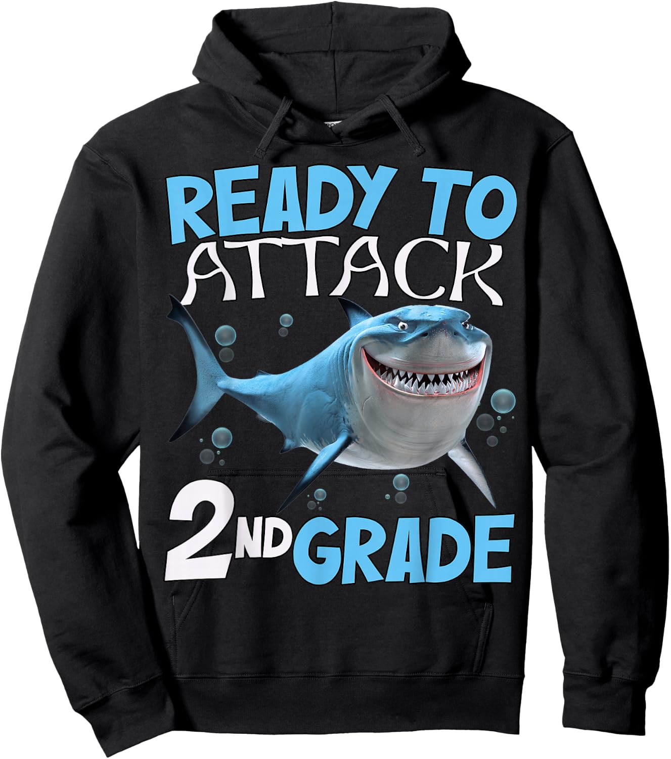 Shark Ready To Attack kids 2nd Grade Second funny 1st day Hoodie - Hoodie | Black