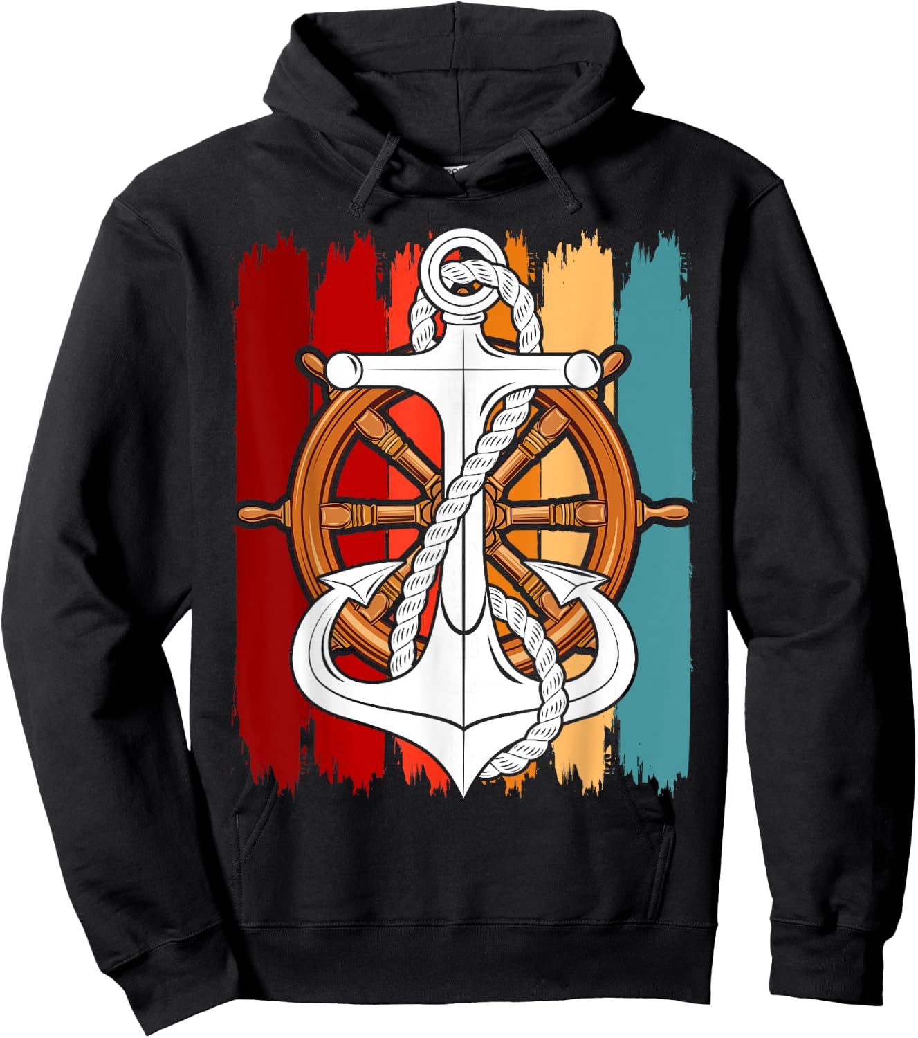 Sailor Costume Anchor Captain Sailing Men Women Children Hoodie - Hoodie | Black
