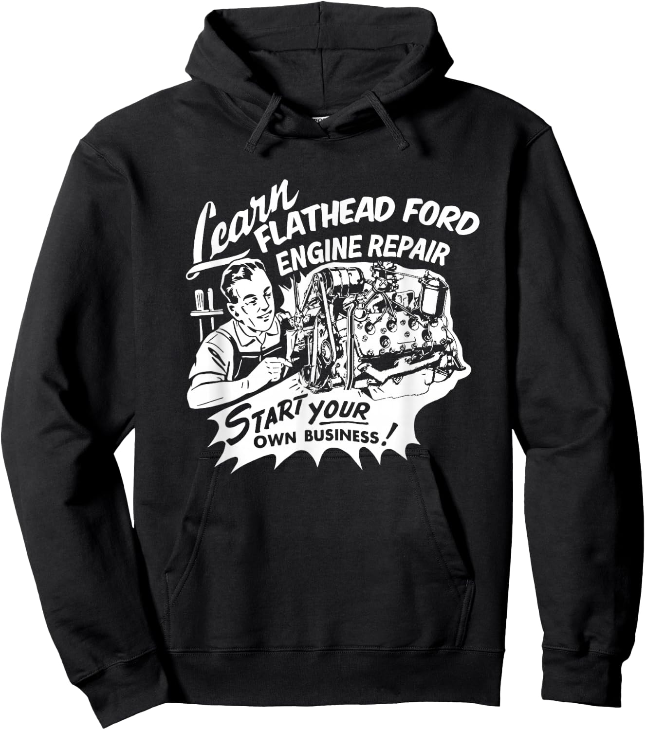 The Dirty Gringo Vintage V8 Flathead Engine Repair Car and Truck Retro Design Hoodie - Hoodie | Black