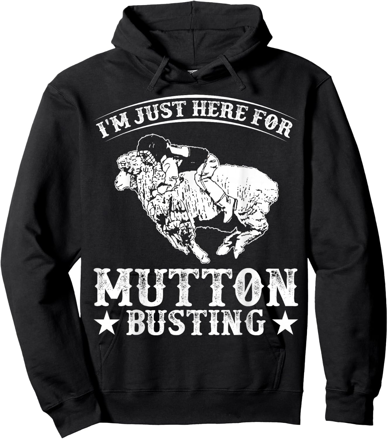 Mutton Busting Rodeo Vest Sheep Rider Mutton Buster Hoodie - Hoodie | Black