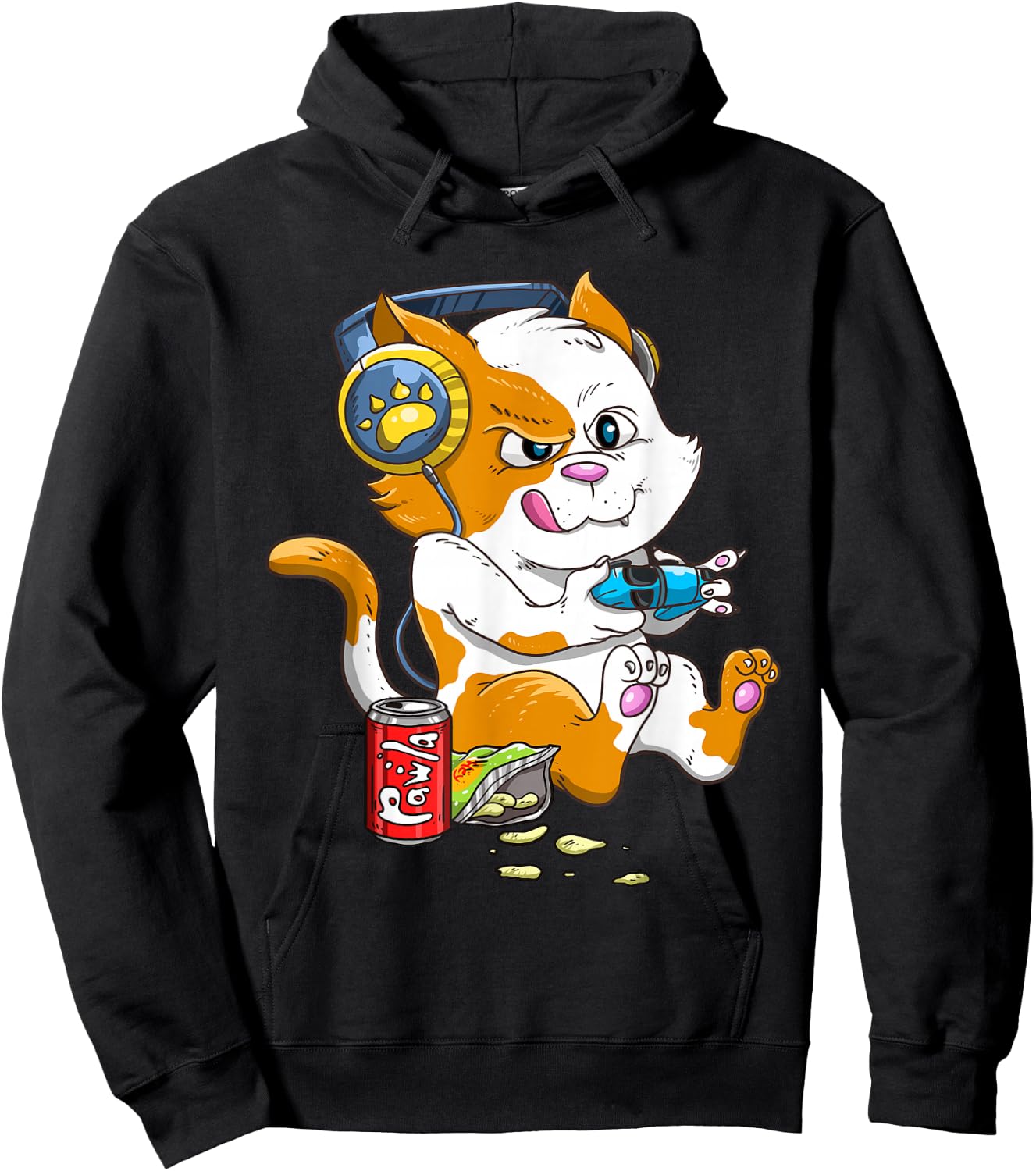 Funny Cat Gaming Cat Lover Kawaii Video Games Funny Gamer Hoodie - Hoodie | Black