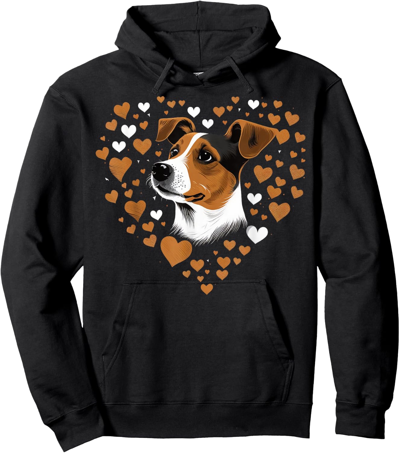 Jack Russell Terrier Love Heart Jack Russell Terrier Lover Hoodie - Hoodie | Black