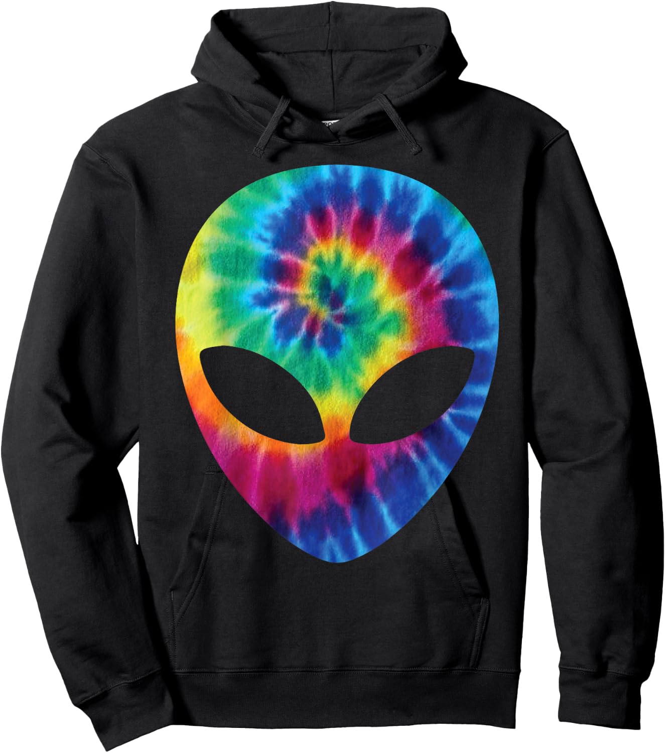 Alien Tie Dye Head Face Hoodie - Hoodie | Black