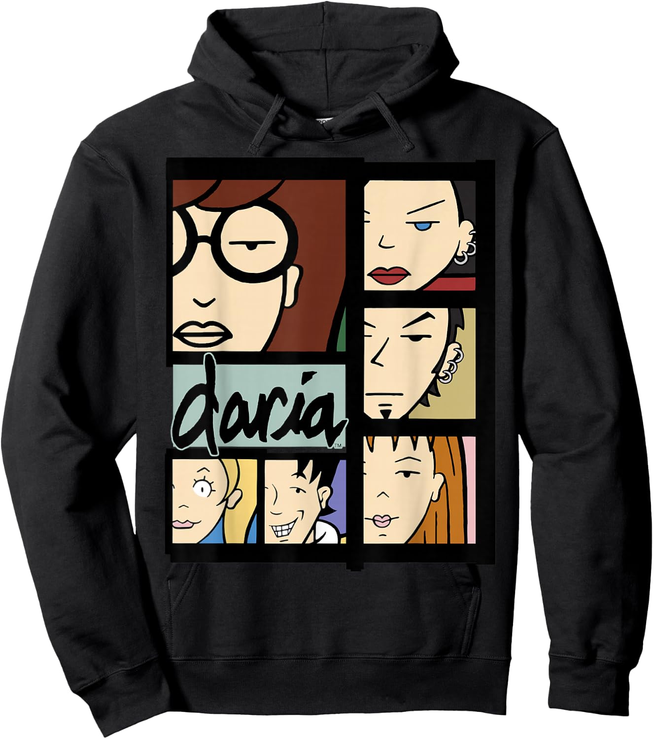 Daria Character Panels Logo Small Hoodie - Hoodie | Black