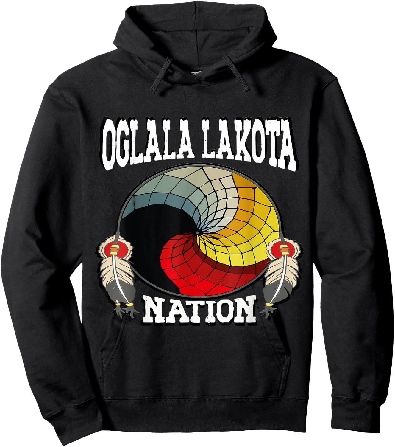 Native American Nation Medicine Wheel Oglala Lakota , Black, S Hoodie - Hoodie | Black