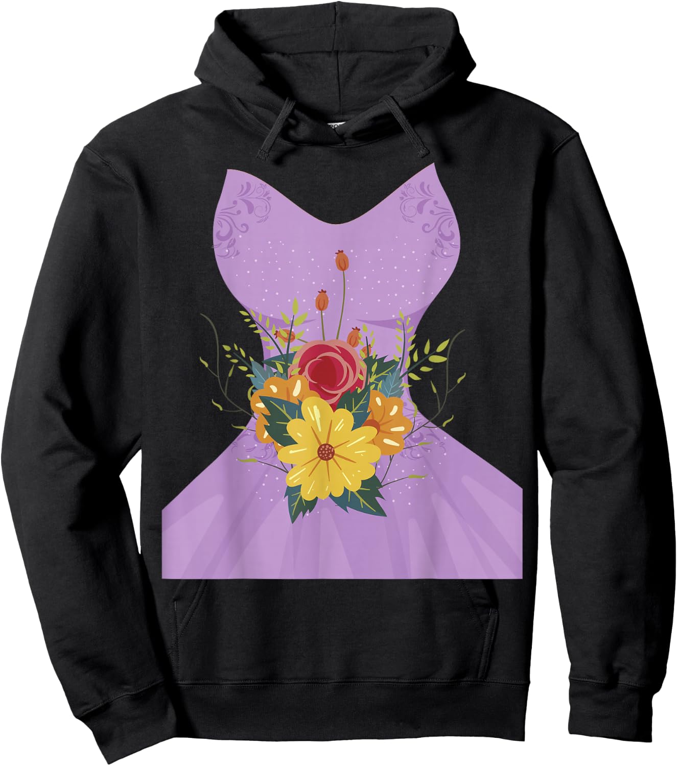 Simple Wedding Dress Gift Bridal Showers Gift Hoodie - Hoodie | Black