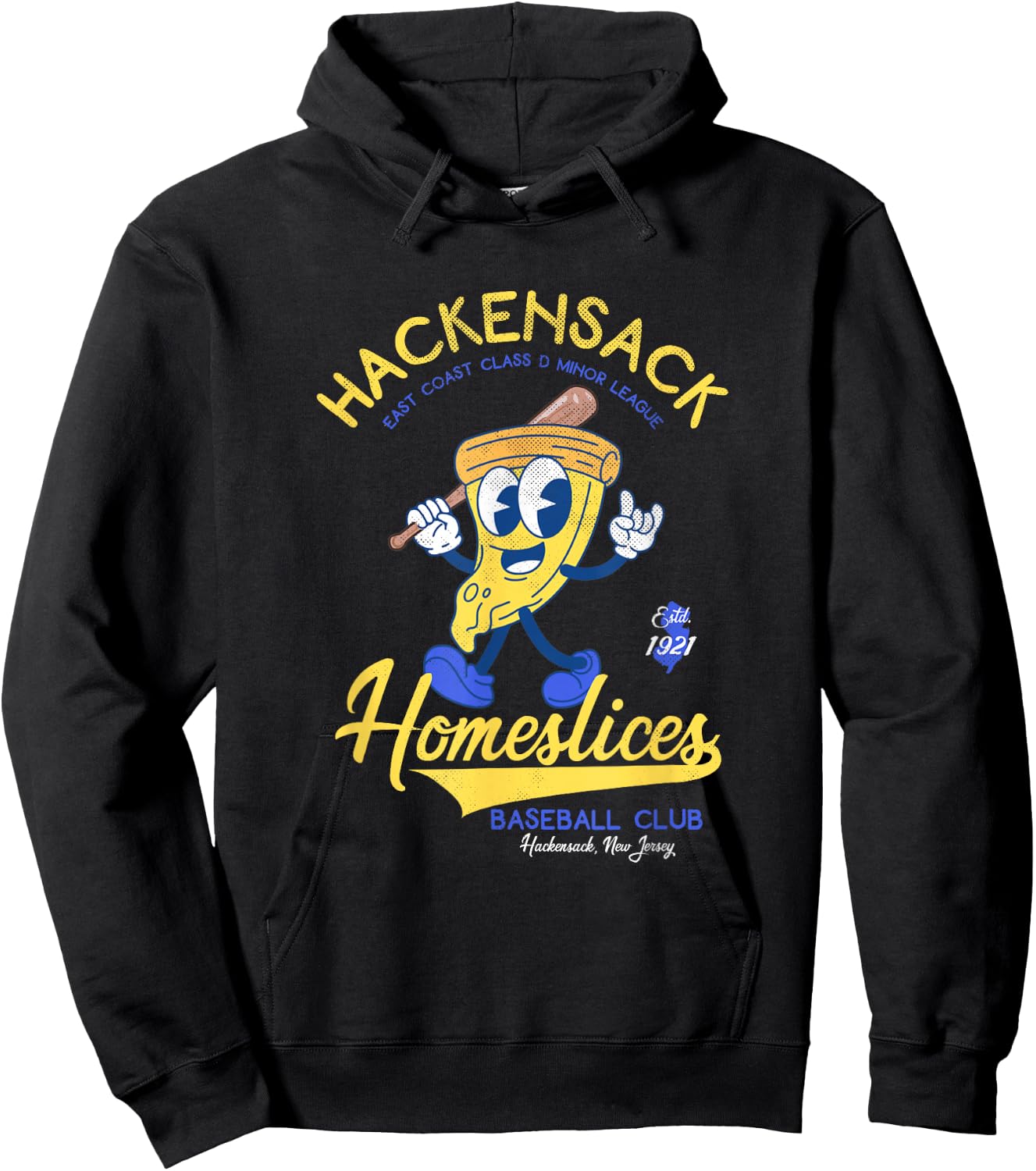 Hackensack Homeslices Retro Minor League Baseball Team Hoodie - Hoodie | Black