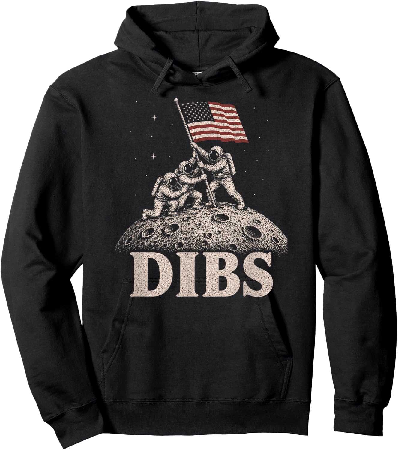 Funny Dibs Astronaut Moon Sassy Sarcastic Space Humor Art Hoodie - Hoodie | Black