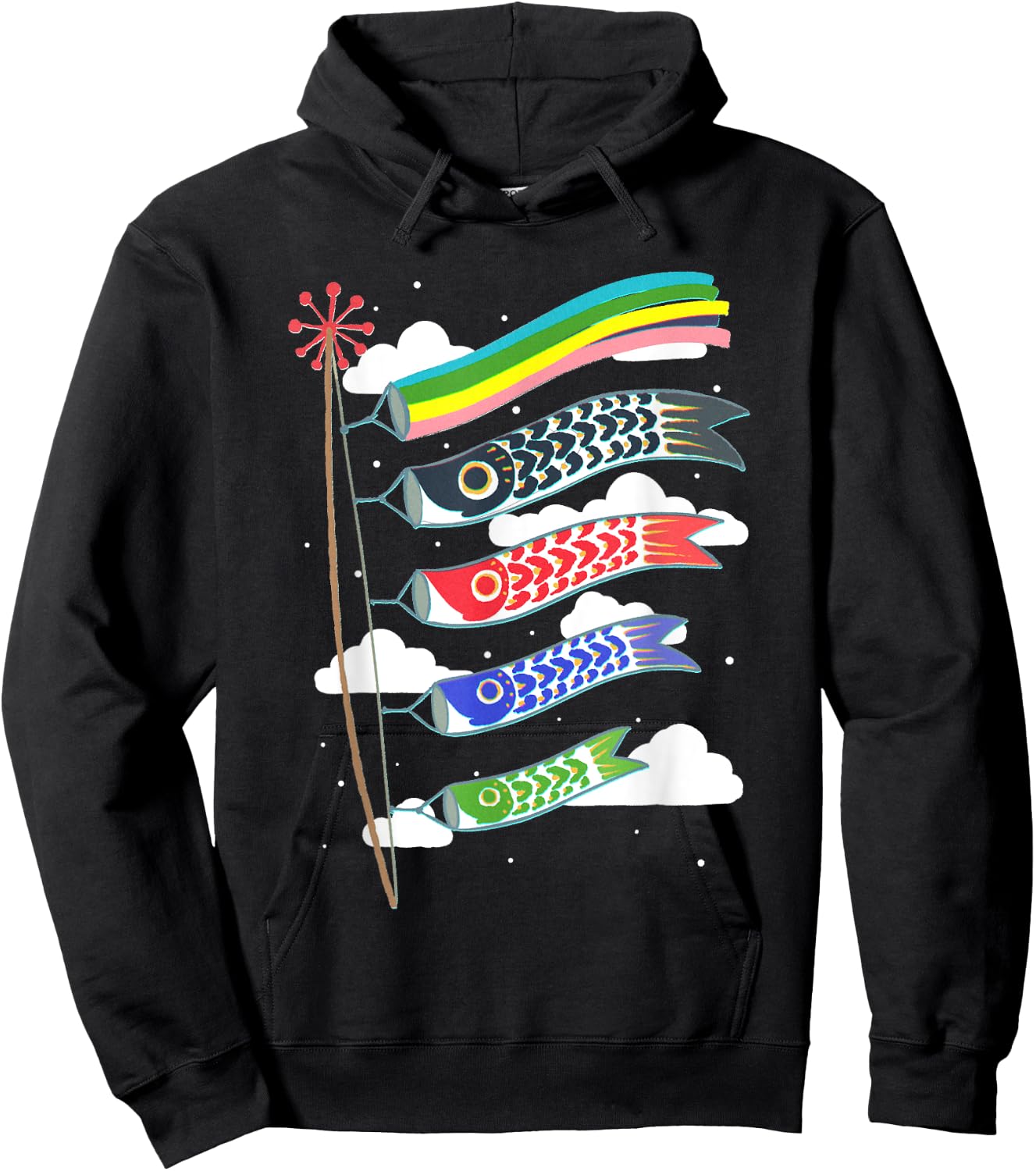 Koinobori, japanese koi kite Hoodie - Hoodie | Black