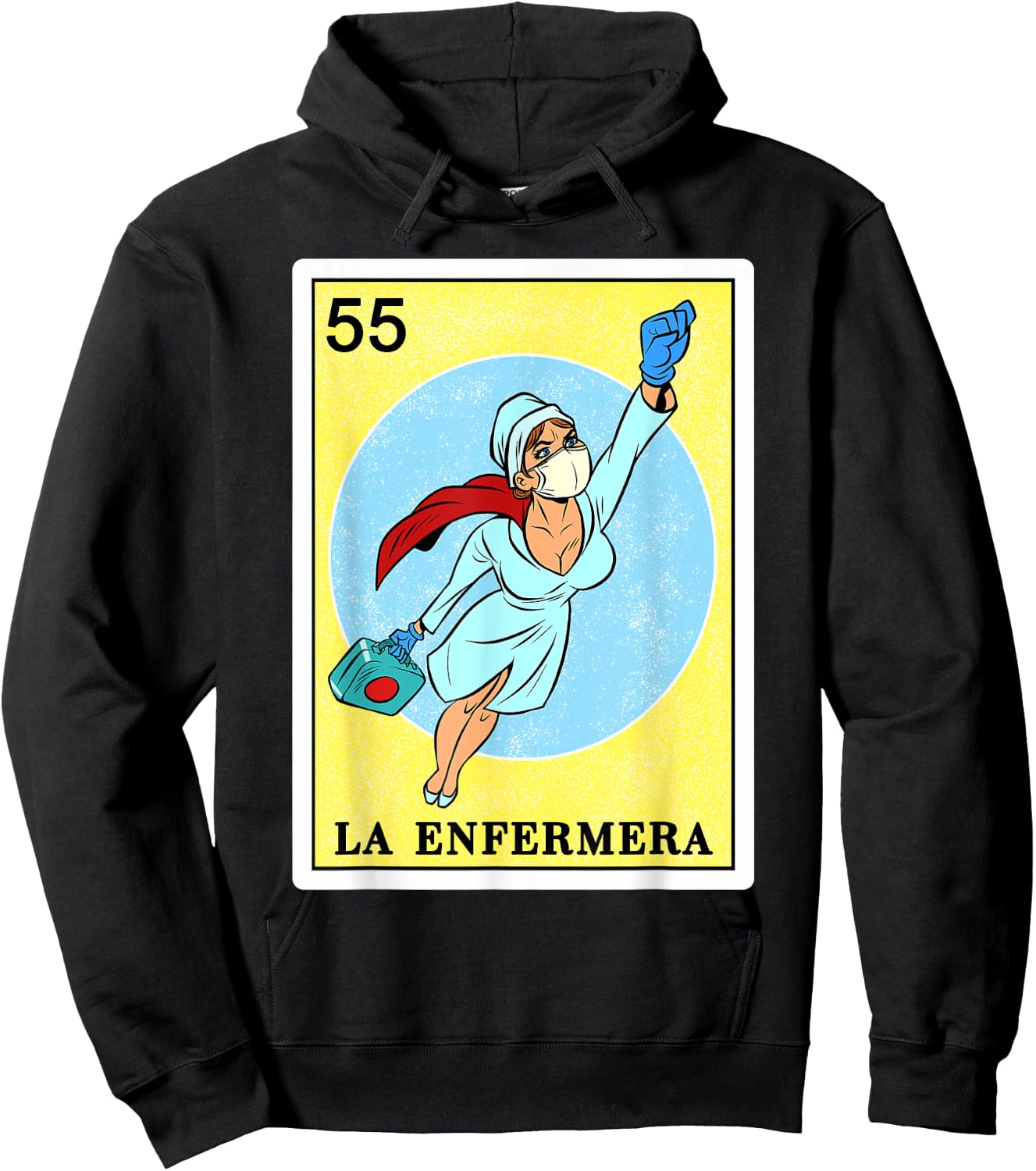 Funny Spanish-Mexican Bingo Gifts Enfermera - La Enfermera Hoodie - Hoodie | Black