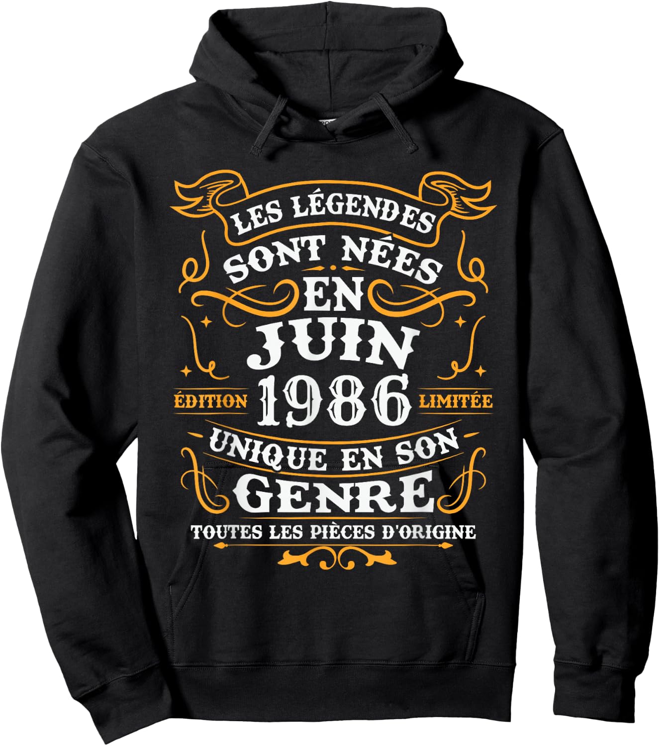 Vintage Cadeau d'anniversaire 40 Ans Nés en Juin 1986 Hoodie - Hoodie | Black