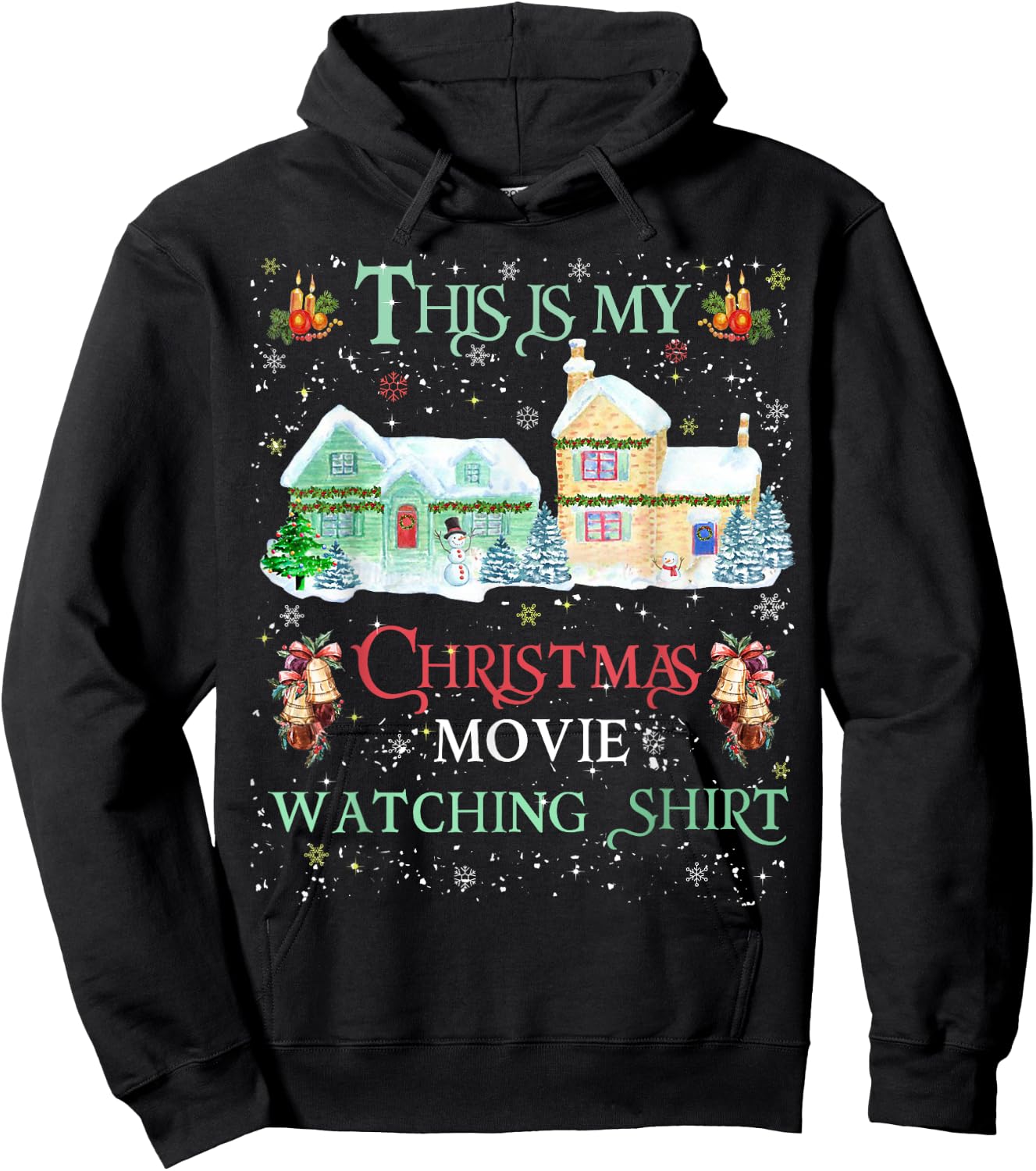 Christmas Movie Watching Shirt Family Matching Xmas Hoodie - Hoodie | Black