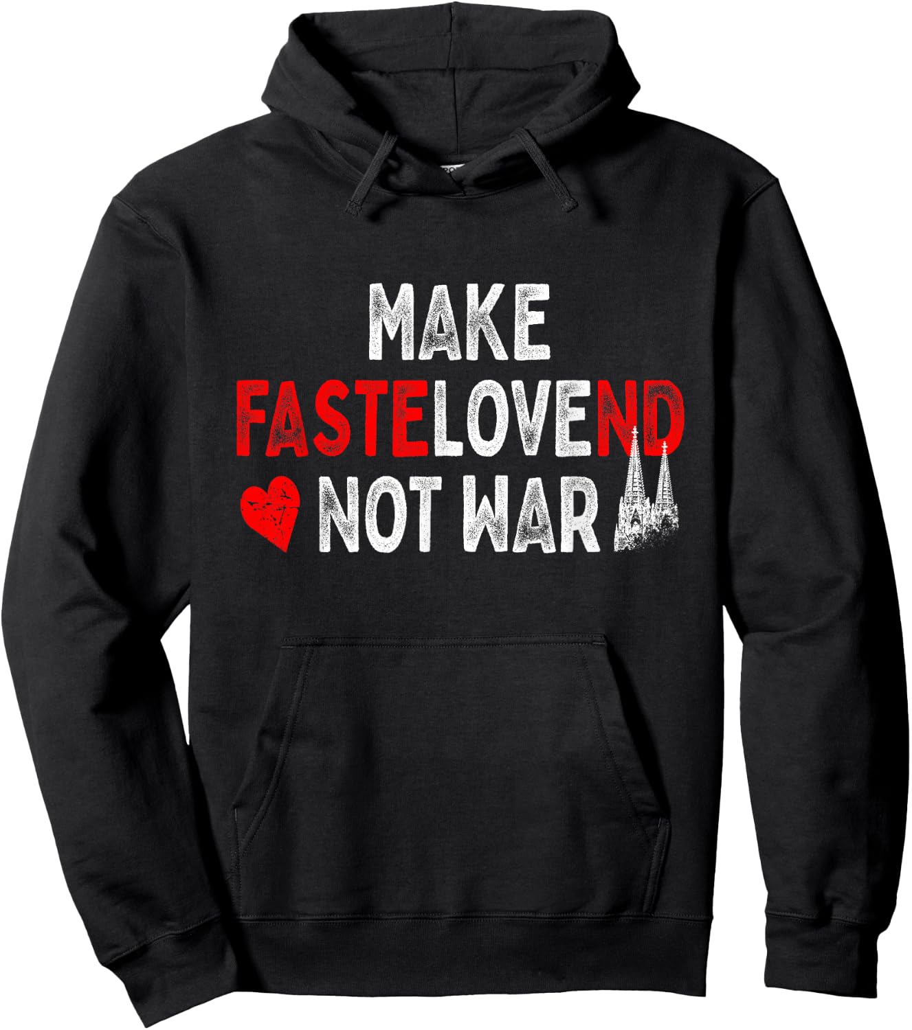 Cologne Carnival Make Fastelovend Not War Kölsch Alaaf Cologne , black, s Hoodie - Hoodie | Black