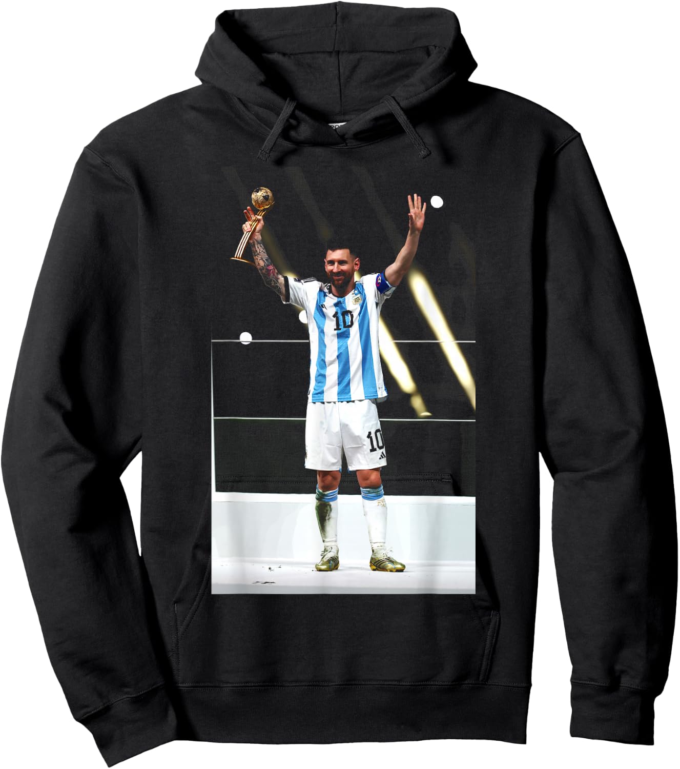 Lionel Messi Argentinien 2022 Katar Weltmeisterschaft Sieger Fußball Hoodie - Hoodie | Black
