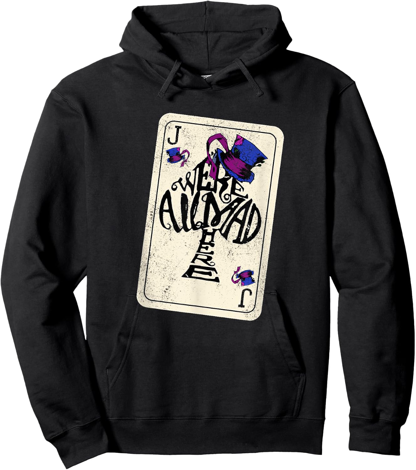 Jack of Spades - We're All Mad Here - Distressed Hoodie - Hoodie | Black