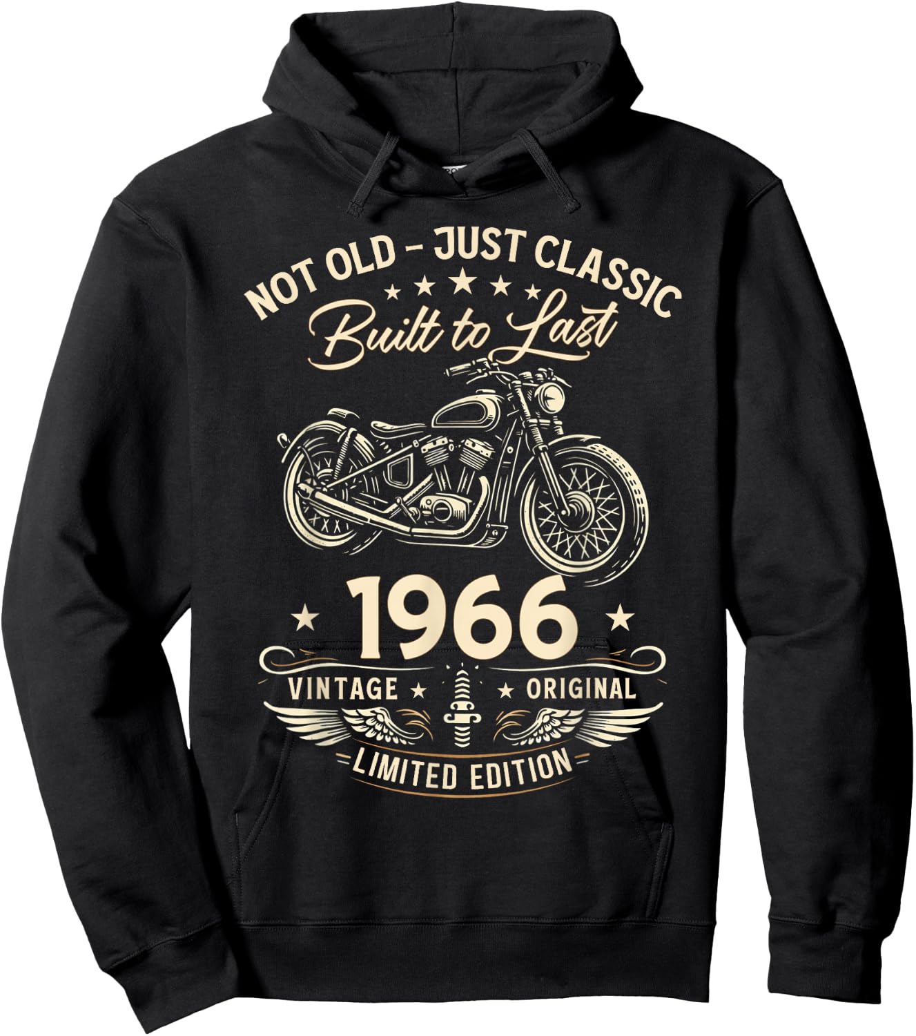 60. Geburtstag Mann Geschenk Motorrad Motorradfahrer 1966 Hoodie - Hoodie | Black