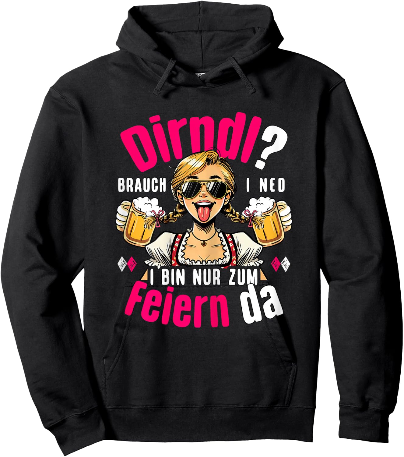 Suitable for Oktoberfest Outfit Women's Costume Shirt Costume Hoodie - Hoodie | Black