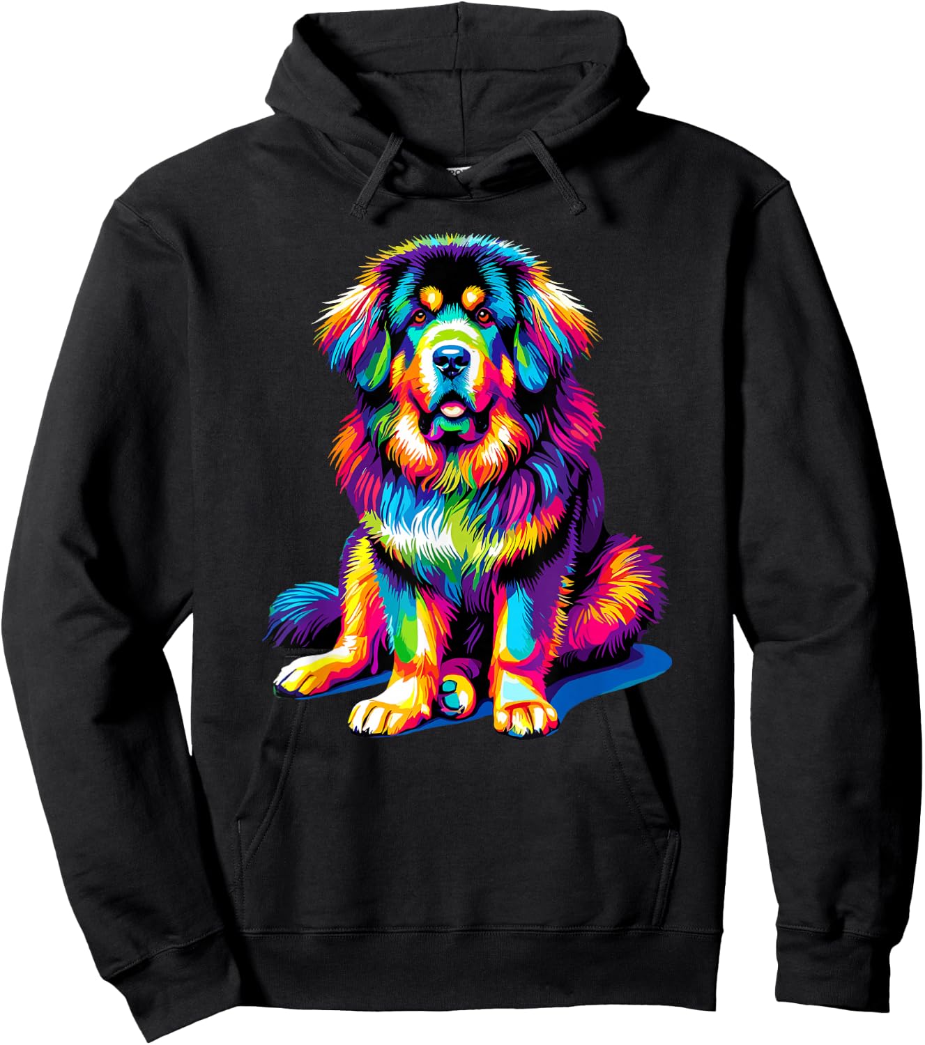 Colorful Tibetan Mastiff Hoodie - Hoodie | Black