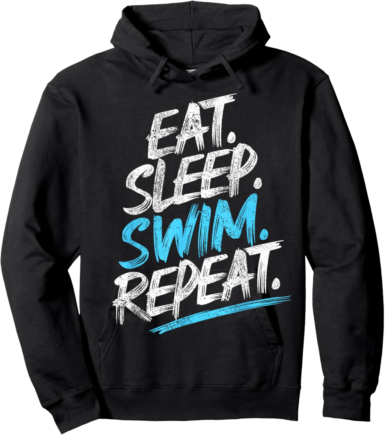 Eat Sleep Swim Repeat Swimming Hoodie - Hoodie | Black