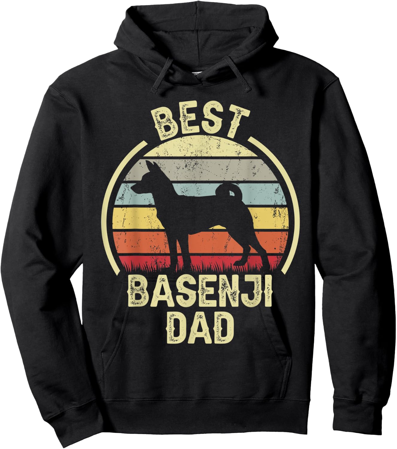Best Dog Father Dad - Vintage Basenji Hoodie - Hoodie | Black