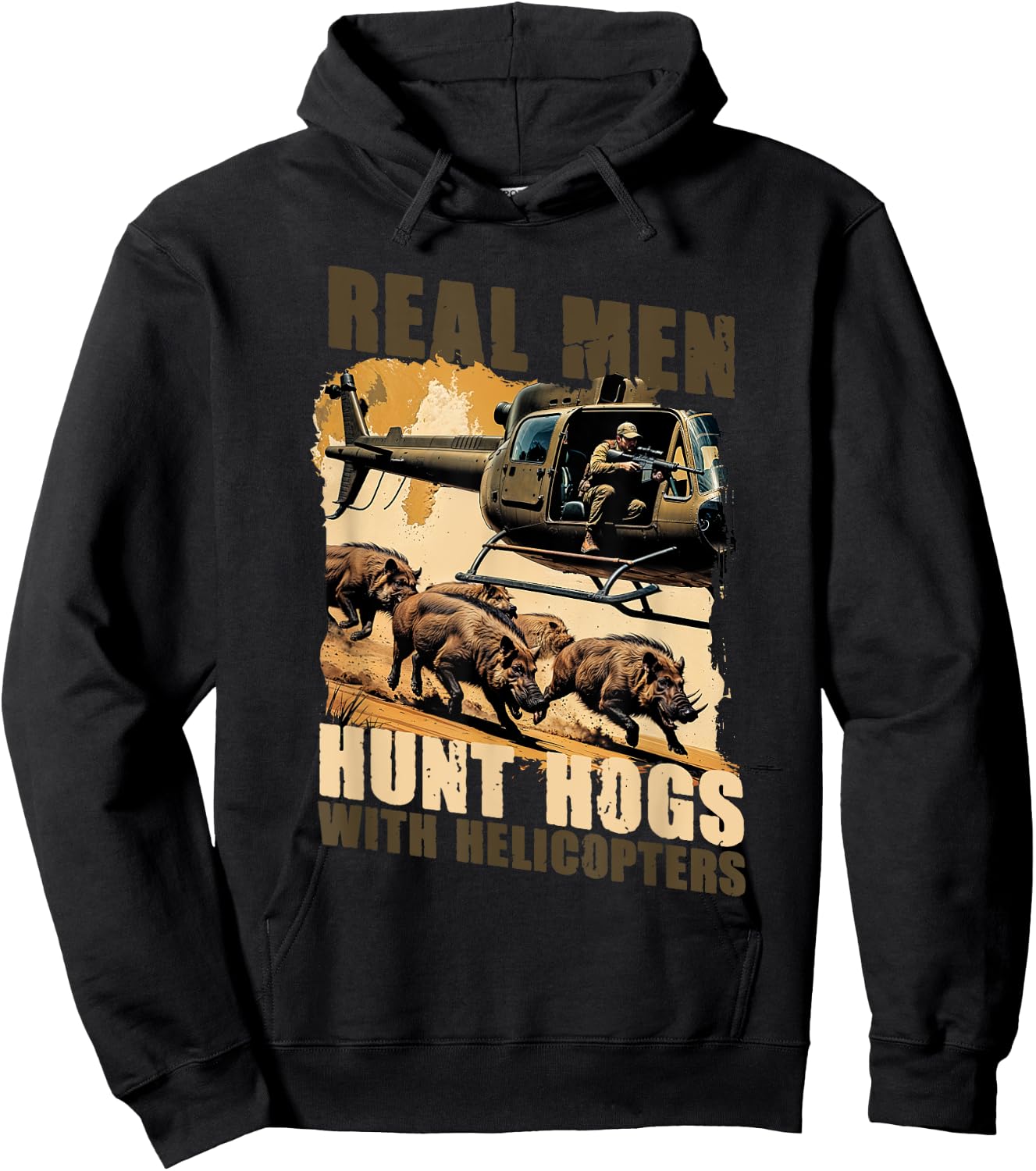 Sanglier Chasse au Sanglier Porc Hoodie - Hoodie | Black