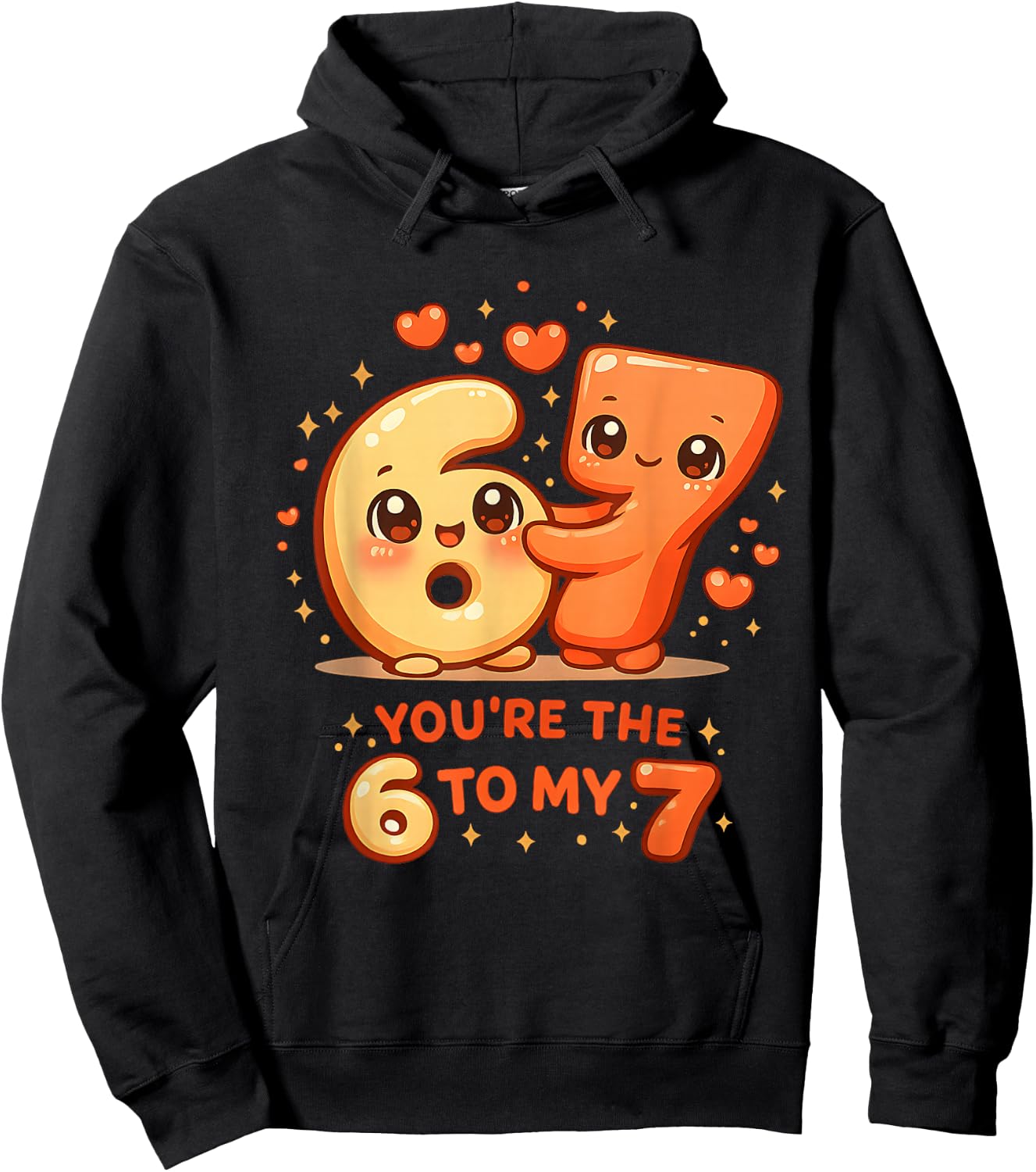 Valentine’s Day 67 You’re The 6 to My 7 Funny Couple Meme Hoodie - Hoodie | Black