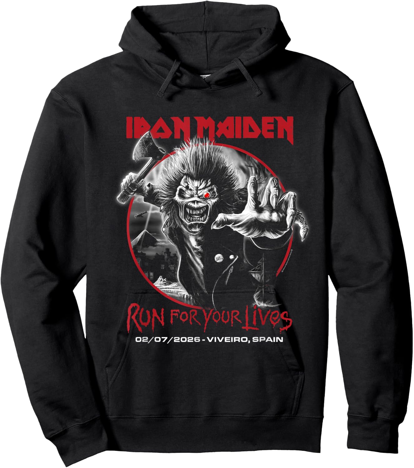 Iron Maiden Run for Your Lives Tour 2026 Viveiro Hoodie - Hoodie | Black
